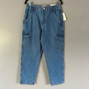 Universal Threads Loose Fit Cargo Boyfriend Jeans‎ Medium Wash 6R NWT